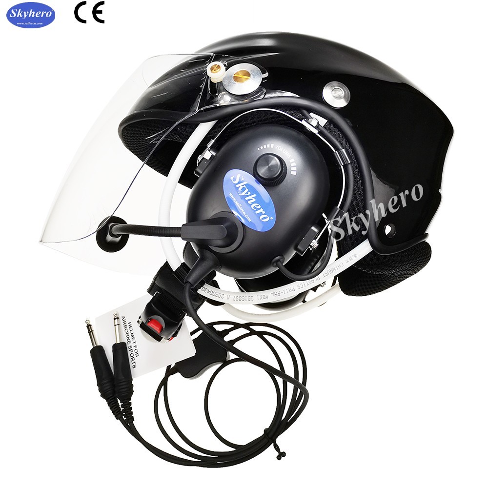 CE certificated Aviation helmet high quality aircraft helmet black color flight helmet 4 size