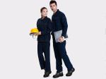 Dark Blue Winter Unisex Work Uniform Coveralls Denim Fabric Wrinkle Resistance