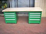 500 - 2000kg Wood Bench Top Industrial Workbenches With Tool Cabinets