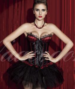 Wholesale Sexy dress up black and red corset with hot lace from china suppliers