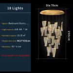 Hall Large Staircase Lighting LED Crystal Chandelier for living room hanging