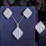 CZ modern tribal beaded cubic zirconia stone silver Necklace Bracele Earring
