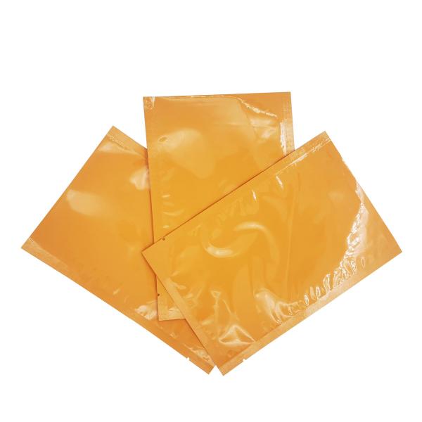 Aluminium Foil Laminated Glossy Orange Color Custom Flat Pouches for Face Mask