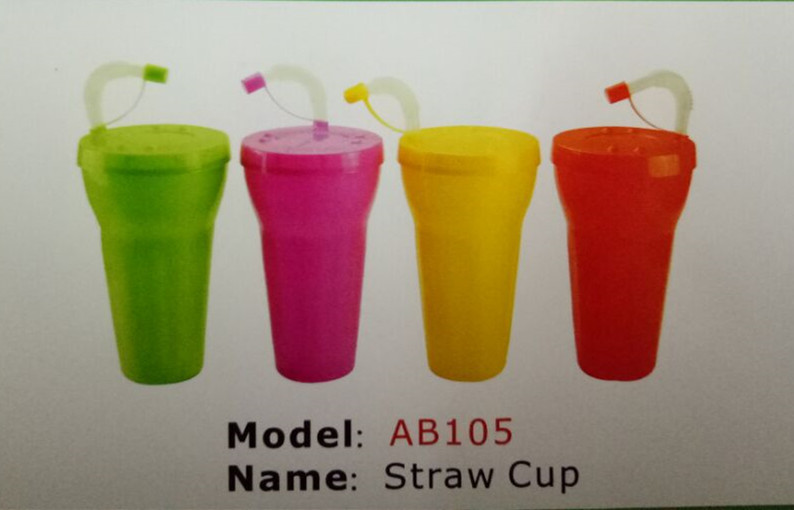 FBAB1031 for wholesales PS/PP plastic eco-friendly BPA free cup with straw