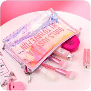 Wholesale Personalized Holographic Travel Zipper PVC Cosmetic Bag from china suppliers
