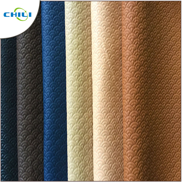 Waterproof PVC Leather Fabric , PVC Synthetic Leather Chili Brand Reliable
