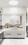 Customized Modern White Bathroom Vanity with Storage Cabinet