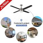 Strong Wind 52 Inches Modern Copper Motor 4 Black LED SS Blade Ceiling Fan with