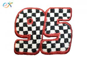 Wholesale Irregular Embroidered Letter Patch / Iron On Number Patches Color Customized from china suppliers