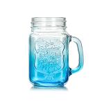 ODM Coloured Glass Coffee Cups 16 Oz Mason Jar Straw Lid Wide Mouth