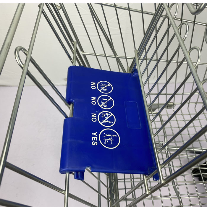 German Style 100L Regular Trolley With Blue Plastic Parts Zinc And Powder Coating For Convenient Grocery Store
