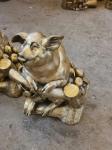Holiday Gift Desk Copper Art Sculpture Decoration Cast Lucky Pig Brass Animal