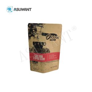 Wholesale Coffee Packaging Block Bottom Brown Kraft Paper Bags With Zipper Tear Notch from china suppliers