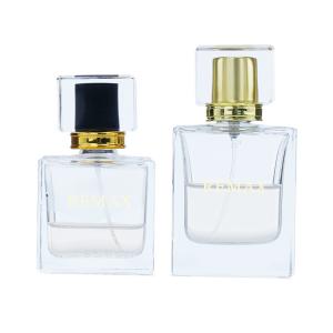 Wholesale 50ml Glass Perfume Bottle Cosmetic Packaging With Gold/Black Threaded Cap from china suppliers