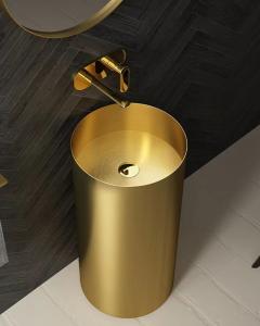 China Luxury Metal Sink Pedestal , Freestanding Pedestal Basin Stainless Steel 304 Material on sale