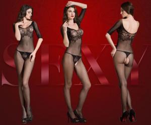 Wholesale New Style Lace Mini Net Dress Body One-shoulder Hot Sexy Mesh Lingerie 2015 from china suppliers