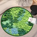 Round Moss Floor Carpet Water Absorption Bedroom Living Room