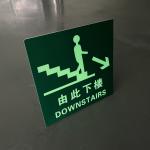 Aluminum Downstairs Luminous Safety Warning Signs Photoluminescent Safety