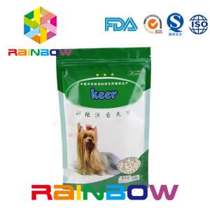 China Foil Stand Up Pet Food Pouch With Zipper , 500g Plastic Dog Treats Packaging Bag on sale