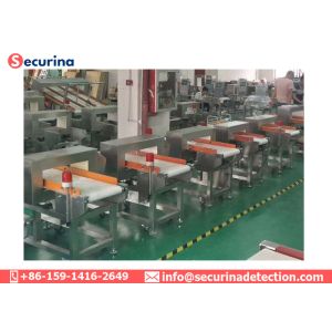 Auto Industrial Metal Detector Conveyor Sound / Light Alarm Food Processing