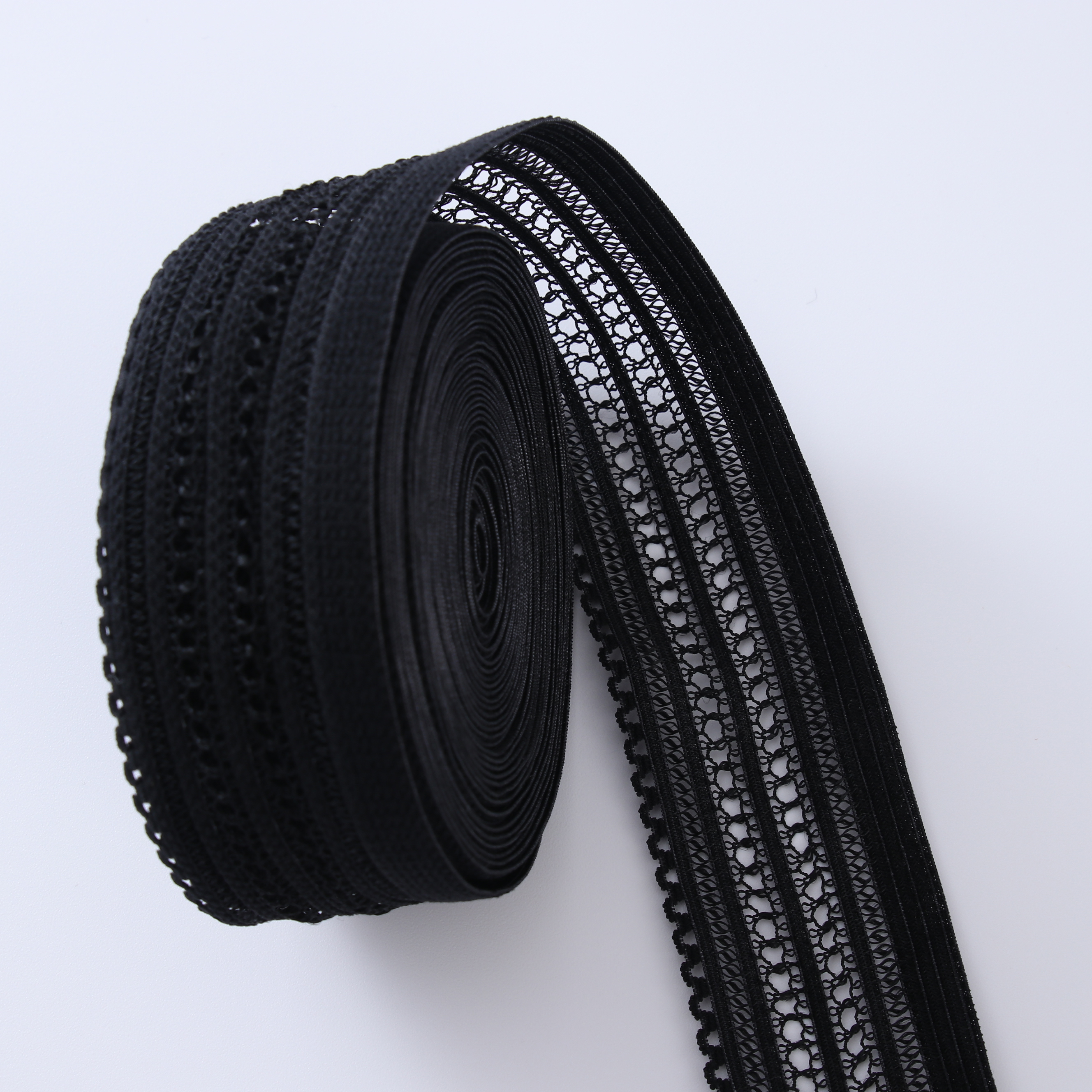 Custom Nylon Jacquard Cotton Lace Embroidered Elastic Band Woven Tape Webbing