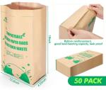 100% Biodegradable Square Bottom Kraft Paper Garbage Bags for Food Waste 50 Lb