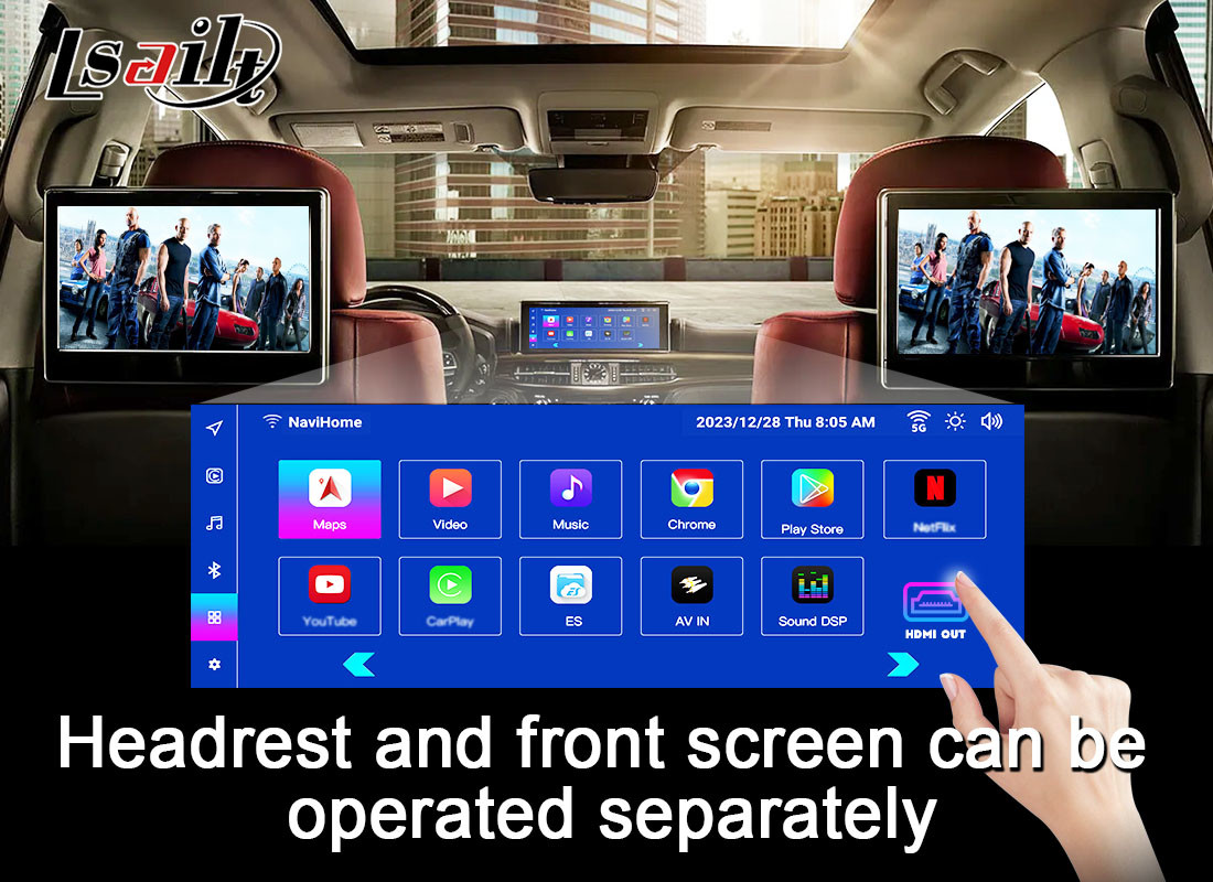 Lsailt CarPlay Android Interface Box for Lexus LX LX570 LX460d 2013-2021 8+128G Included NetFlix, YouTube