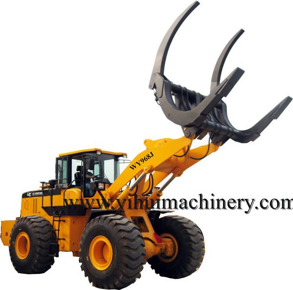 Quality Chinese wenyang machinery   log loader WY968J 8ton with log grapple for sale