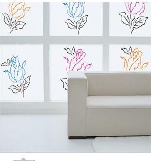 Reusable Custom Wall Decoration Flower Stickers LY-042, Wall / Floral Wall