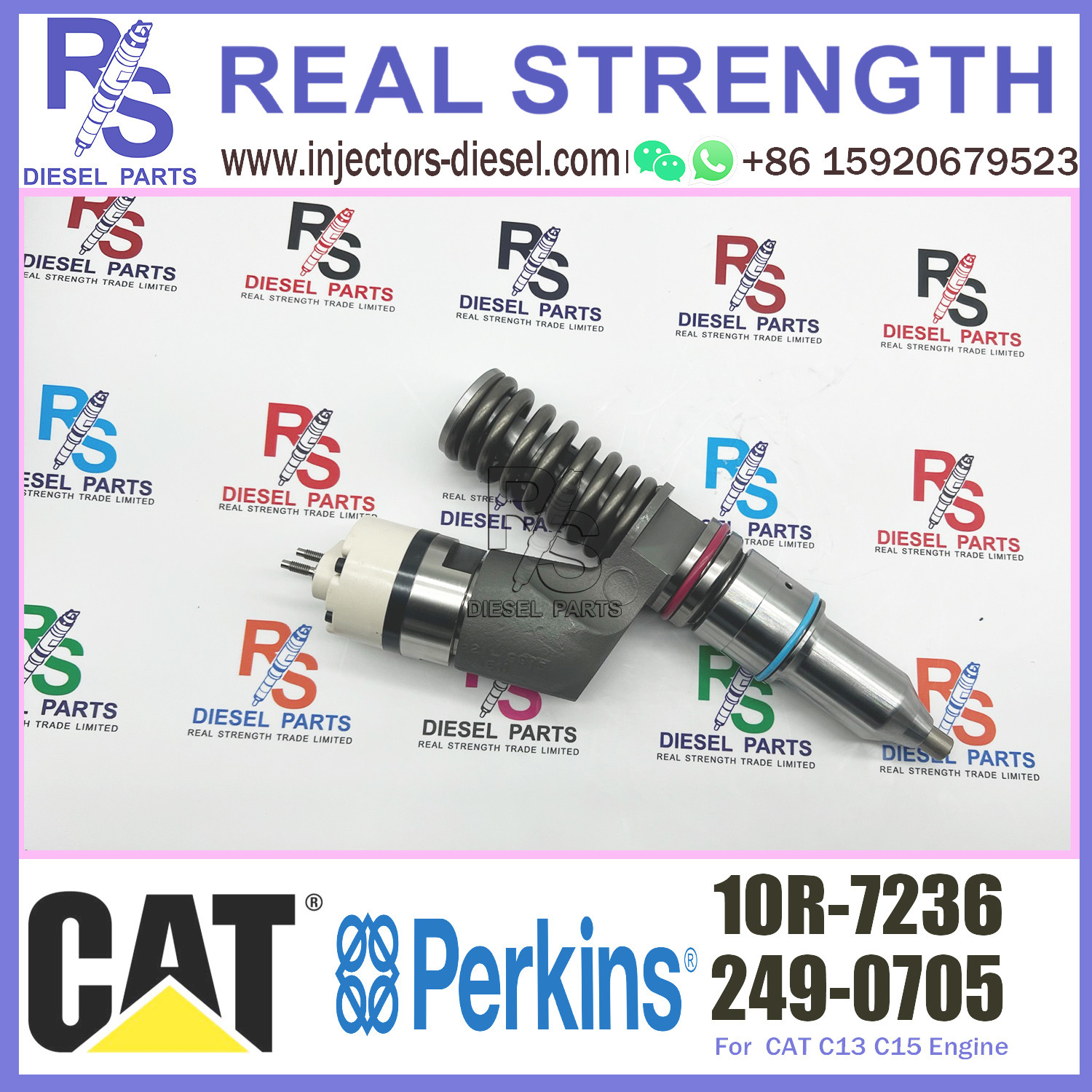 Diesel Fuel Common Rail Injector 2490705 10R7236 249-0705 10R-7236 For CAT C13 Excavator