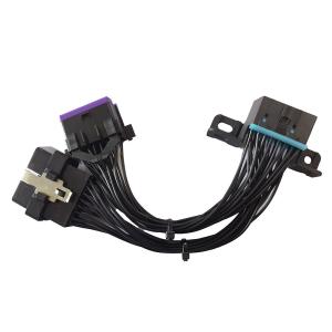 Wholesale Scanner Extension OBDII Diagnostic Cable 16 Pin Male To 2 Female 12V 24V from china suppliers