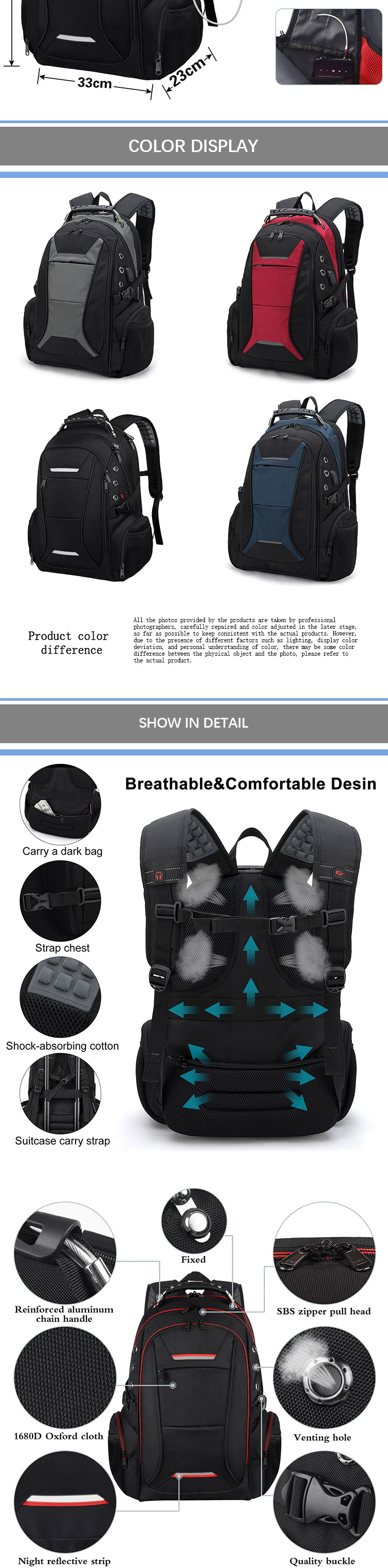 Sympathybag Man Business Trip Backpack Waterproof School Bags Outdoor OEM