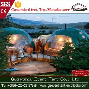 Wholesale Steel Frame PVC Covering Green Geodesic Dome Tent , Diameter 4-8 M from china suppliers