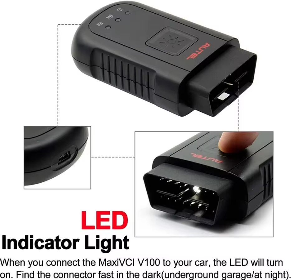 Autel MaxiVCI V100 Bluetooth Connector, Vehicle Communication Interface,