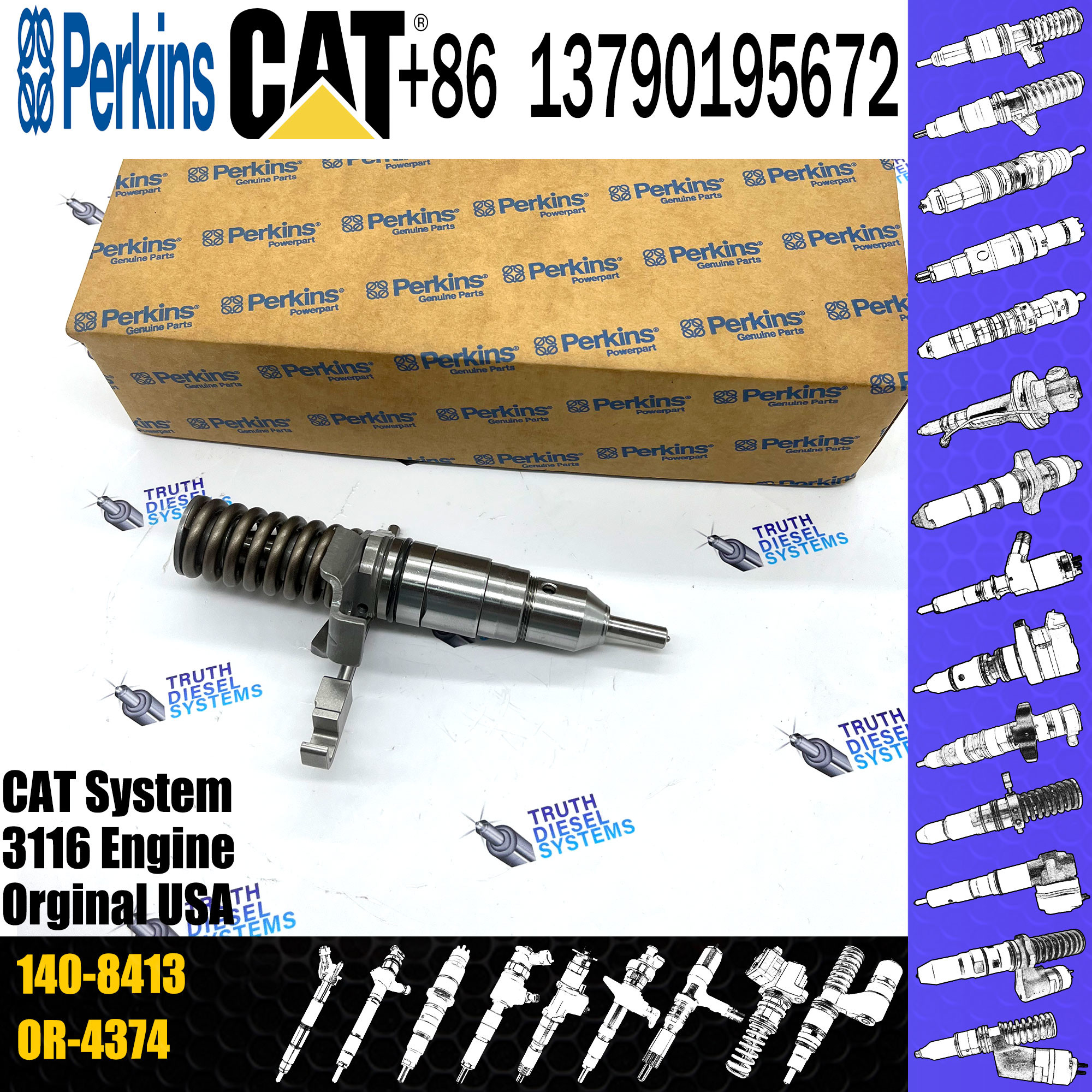 Excavator Parts 3114 3116 Diesel Engine Parts Injector Fuel 1408413 140-8413