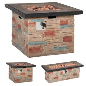 Wholesale Outdoor Backyard Patio Garden Camping Propane Gas Fire Pit Table with Faux Ledge Stone from china suppliers