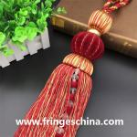 Fashion custom long tassel fringe trimming for curtain attractive tieback