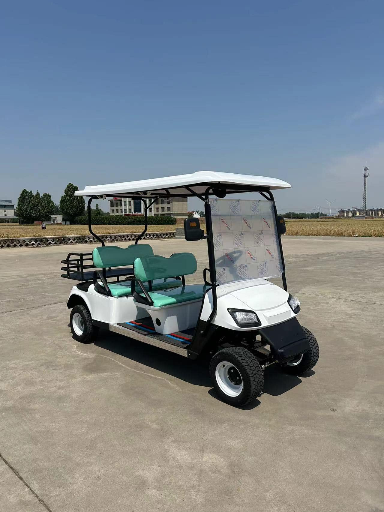 High Quality 4000W 60V Long Range Electric 4 Seats Facing Forward Golf Cart 14 Inch Family 4 Wheel