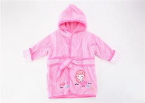 China Natural Pink Toddler Cotton Bathrobe , Baby Shower Robe Cute Fun Designs on sale