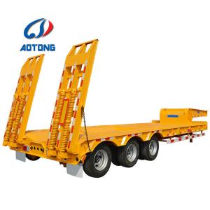 Wholesale Custom's Requirement 100 Ton Load 60ft Low Bed Trailer Lowboy Trailer 3 Axles 50 Ton from china suppliers