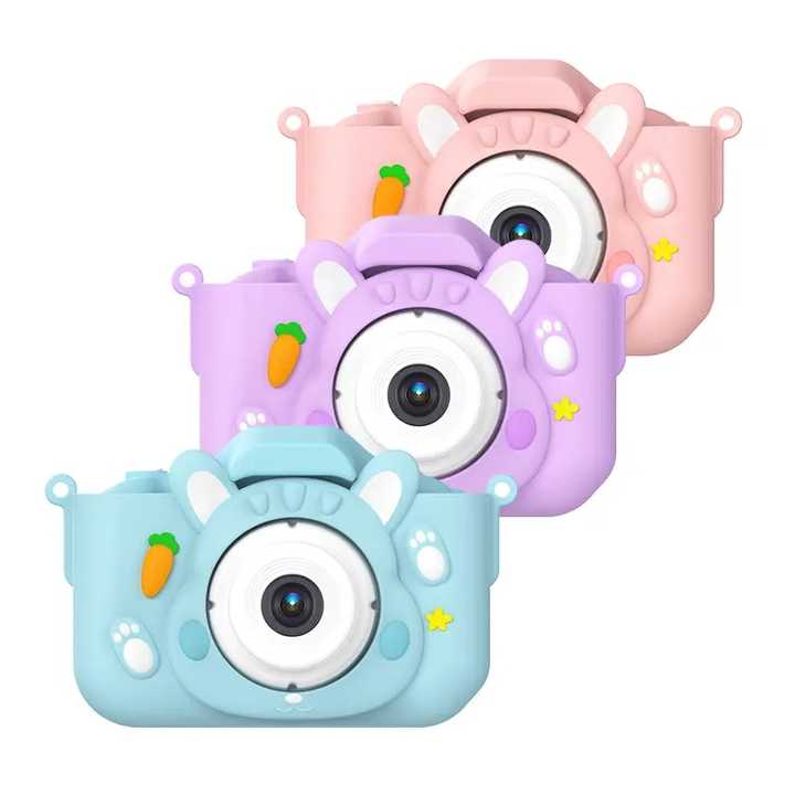 X11S Mini Dual Lens Kids Camera 1080P Bunny Cartoon Children Camera Adorable Toy Kids Selfie Digital Camera As Gift Prize