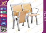 Wooden College Student Desk And Chair Set With Aluminum Frame