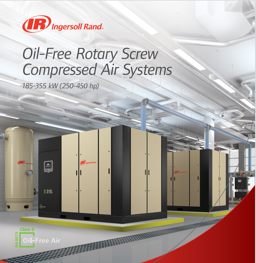 E315 250-450hp Ingersoll Rand Oil Free Screw Air Compressor Lower Vibration Smaller Footprint