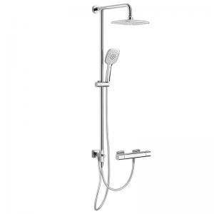 China Bathroom Thermostatic Bath Filler Shower Set Square 3 Function on sale