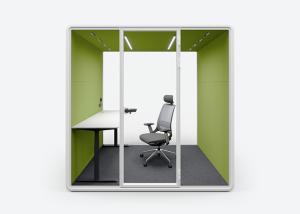 Wholesale Safe Laminated / Tempered Glass Soundproof Office Pod Isolate Sound Silent Booth from china suppliers