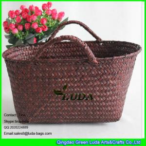 China LUDA natural storage basket bin handmade seagrass tote straw hobo bag on sale