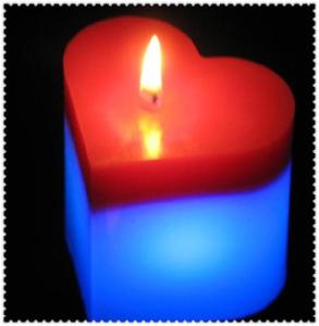Wholesale 7*7cm heart shape color changing candle with 7 amazing colors, LED decor candle from china suppliers