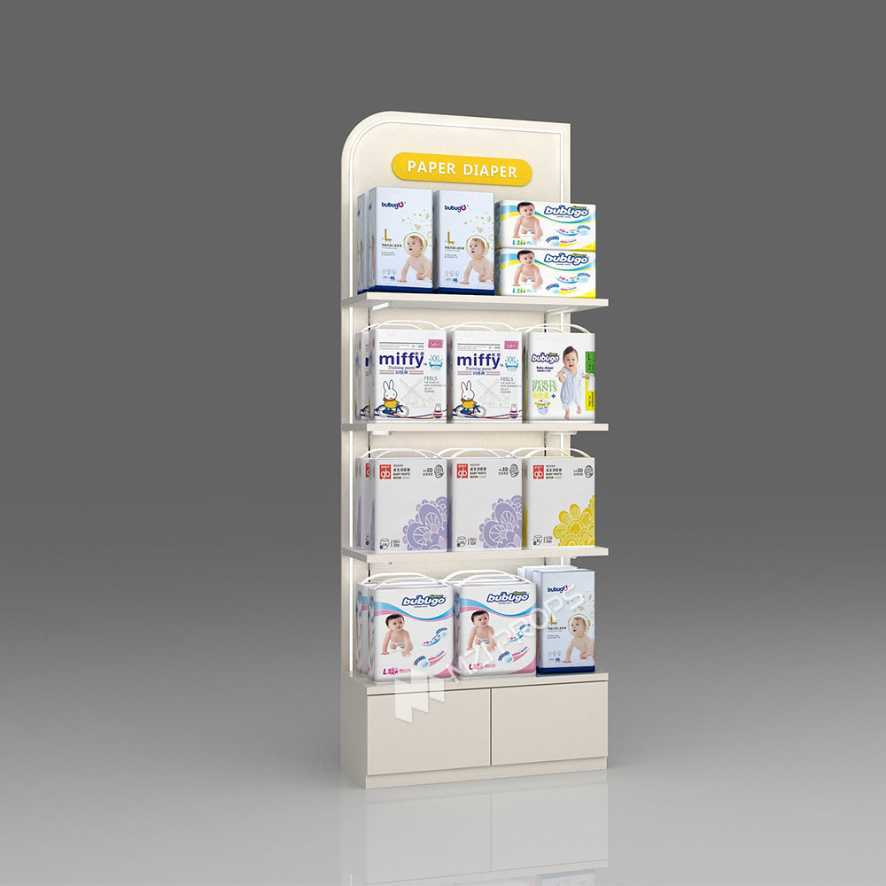 Baby Shop Display Rack Irregular-Shaped Paper Products High Cabinet without Side Panels for Maternity Store Design