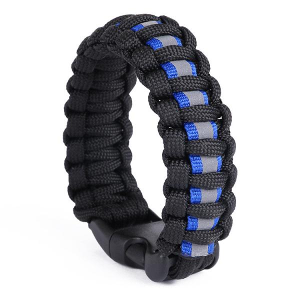 Survival Bracelet, Fire Starter Made of Flint and Steel, Whistle and Compass,