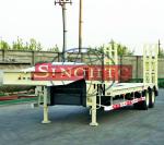 40 T 2 Axle Low Bed Semi Trailer High Strength Steel Material 8 Pcs Tyre